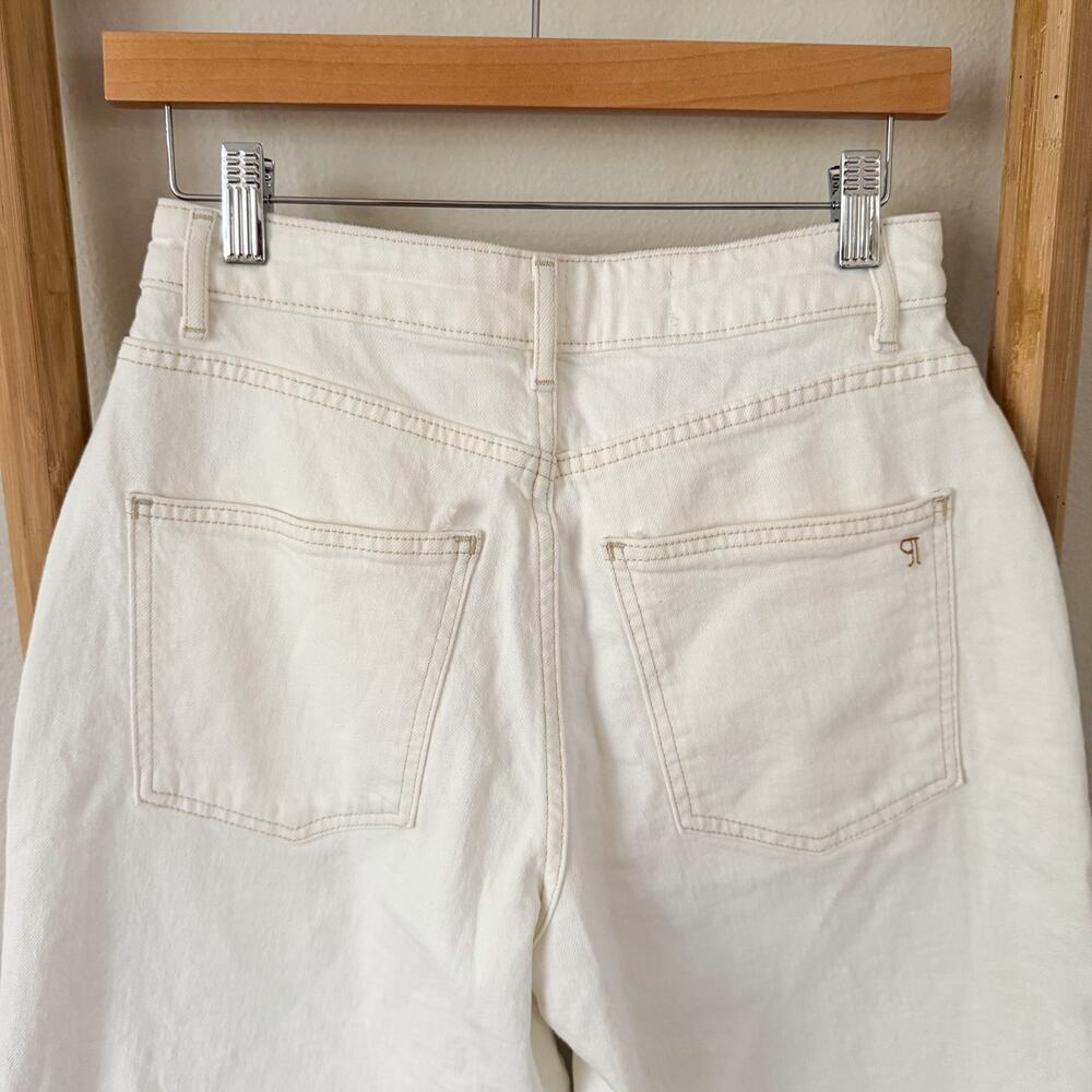 Anthropologie Pilcro Austyn High Rise Cuffed Bermuda Jean Shorts White Size 25 - Picture 9 of 10